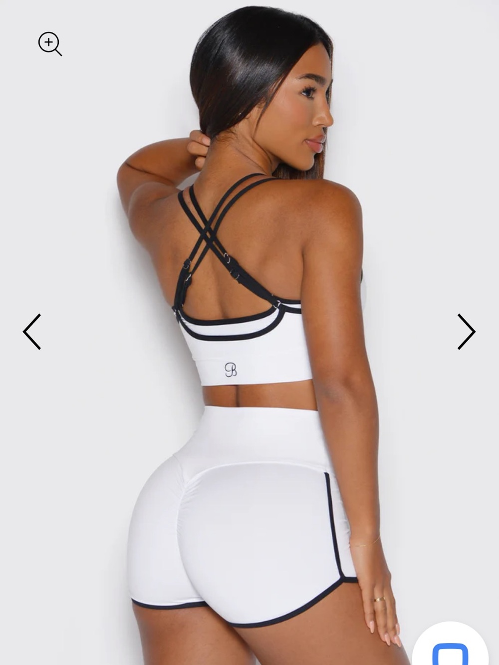 Bombshell Sportswear White Power Line Sports Bra XS